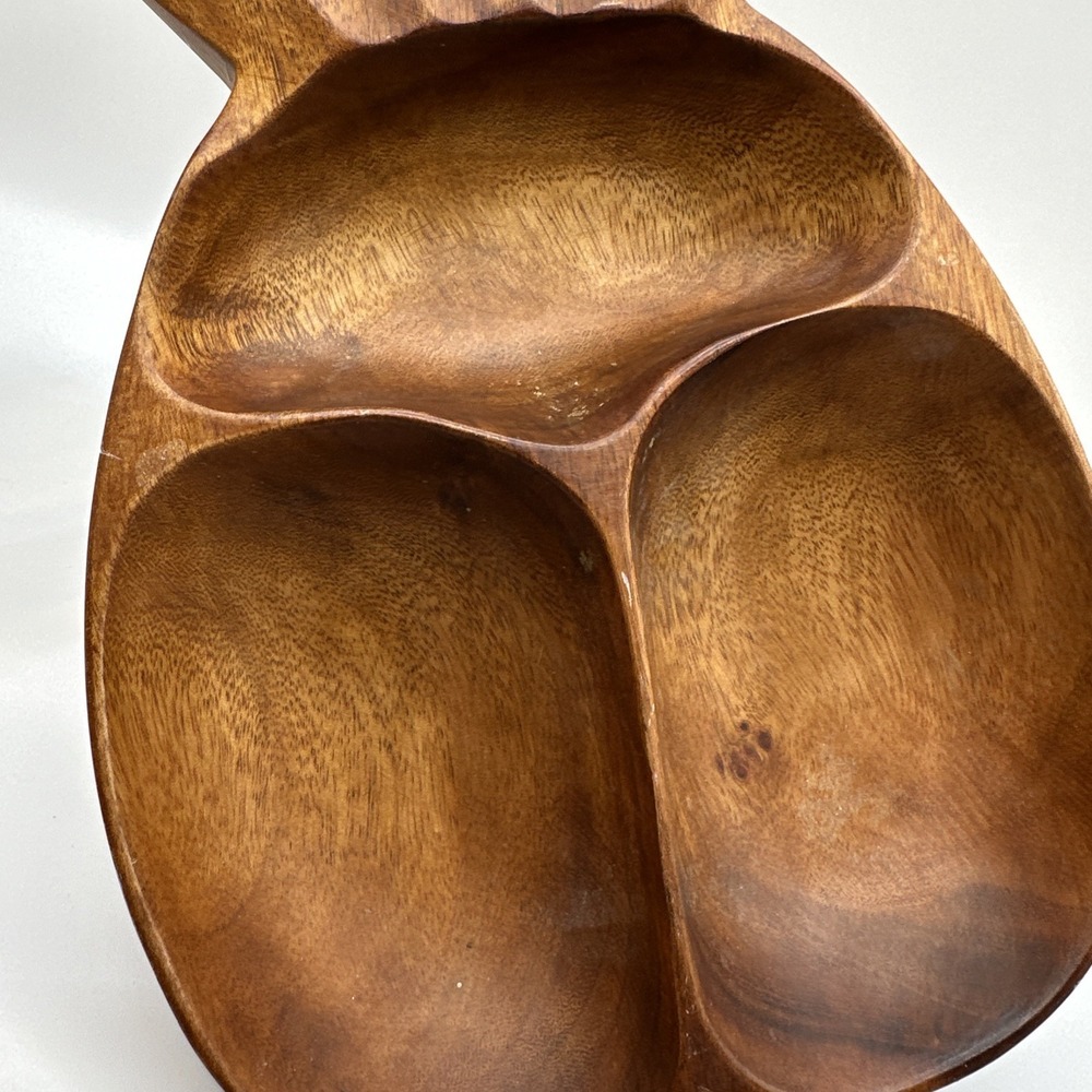 Kauai Wood Pineapple Wooden Bowl Hawaiian Tropical - Picture 4 of 5